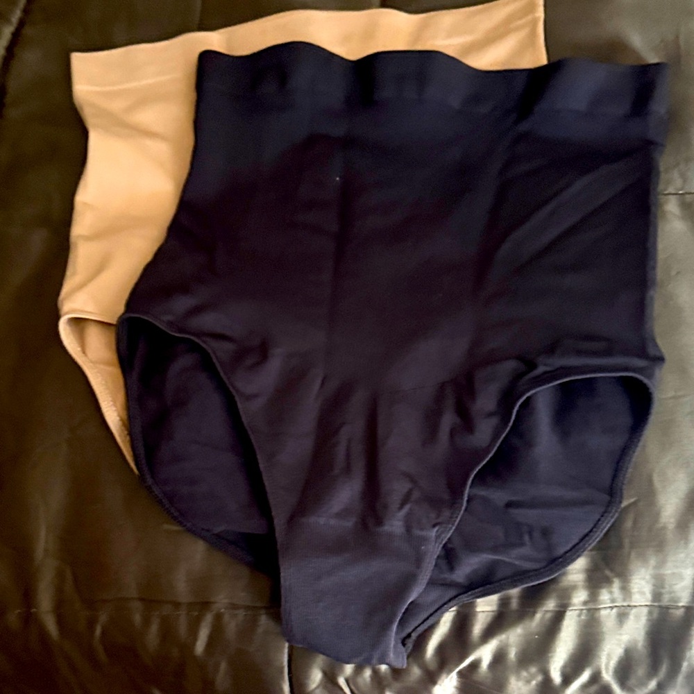 High-Waisted Shapewear Briefs in Black and Beige. EUC-worn maybe 2 times each…
